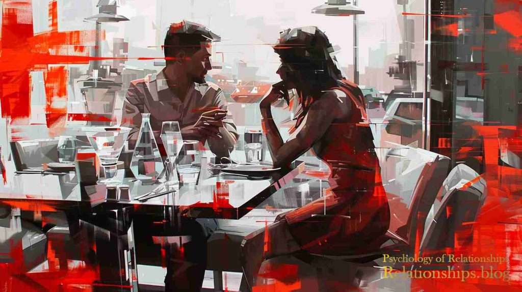 Man and woman in cafe