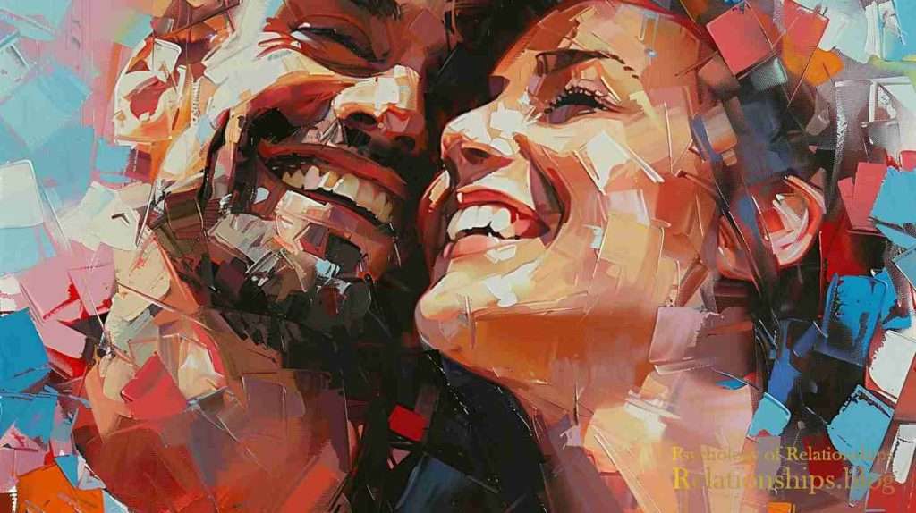 Couple in love laughing